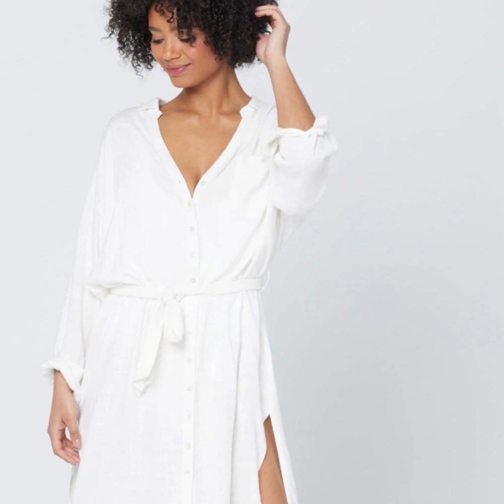 L*SPACE White Linen Barcelona Dress - Picture 2 of 4